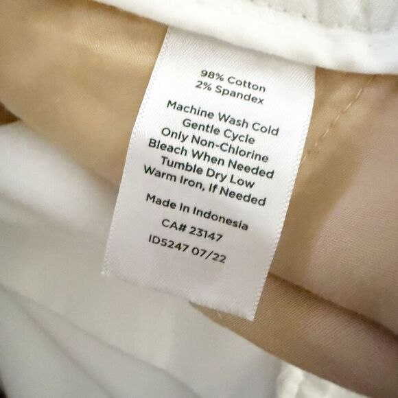 TALBOTS | White The Perfect Chino Curvy Ankle Pants Straight Cut | Size 18W Peti - Picture 6 of 7